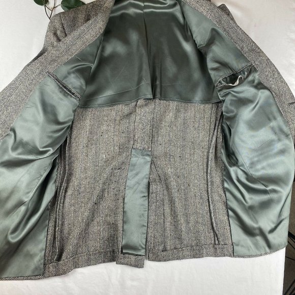 VTG Brooks Brothers Brooksgate Blazer Jacket Suit Coat Gray Herringbone USA 44R - Picture 3 of 12